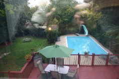 Enjoy those hot summer days in the 16 by 32 inground pool 