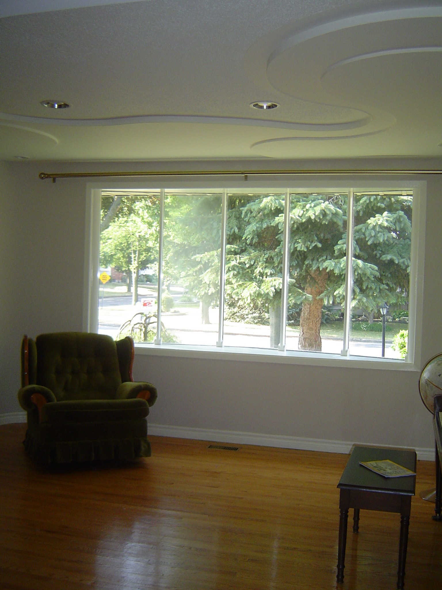 Living room with large sunny window